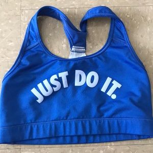 Blue nike sports bra